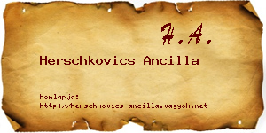 Herschkovics Ancilla névjegykártya